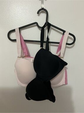 BCBGMaxAzria set of 3 bras Pink, light pink & Black padded. Size 36B